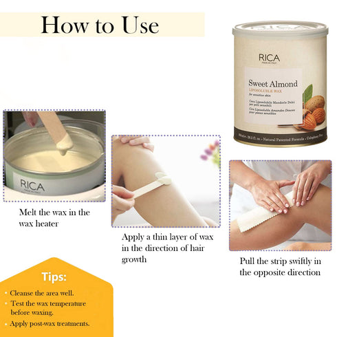 Rica Sweet Almond Liposoluble Wax 800ml
