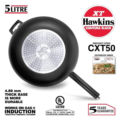 Hawkins Contura Black XT 5 L Induction Bottom Pressure Cooker (CXT50)