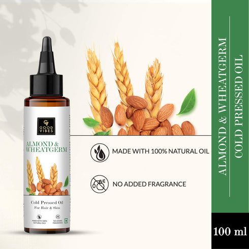 Good Vibes Almond And Wheatgerm Cold Pressed Oil For Hair & Skin 100ml