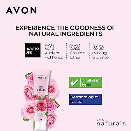 Avon Naturals Rose And Pearl Cleanser 100g