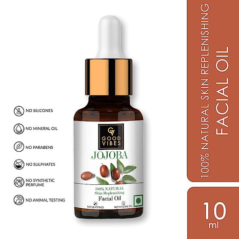 Good Vibes 100% Natural Jojoba Skin Replenishing Facial Oil 10ml