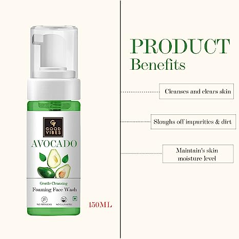 Good Vibes Avocado Gentle Cleansing Foaming Face 150ml