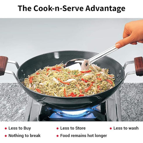 Hawkins Futura Hard Anodised Kadhai 30 cm Diameter with Lid 4 L (AK40S)