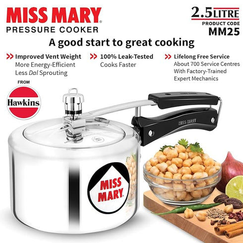 Hawkins Miss Mary 2.5 L Aluminium Pressure Cooker (MM25)