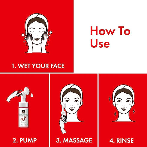 Good Vibes Rosehip Skin Clearing Foaming Face Wash With Deep Cleansing Brush