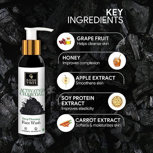 Good Vibes Activated Charcoal Deep Cleansing Face Wash