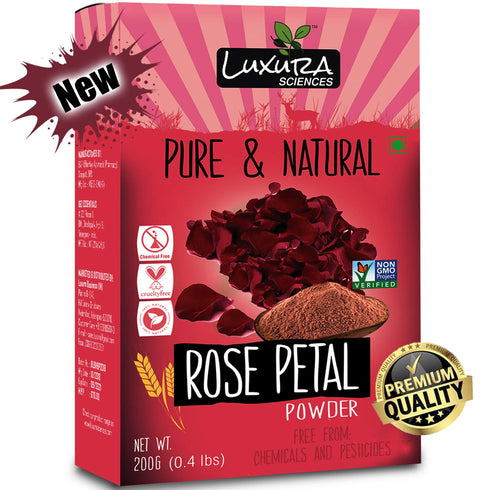 Luxura Sciences Rose Petal Powder For Skin 200g Pure,Natural and Double Filtered