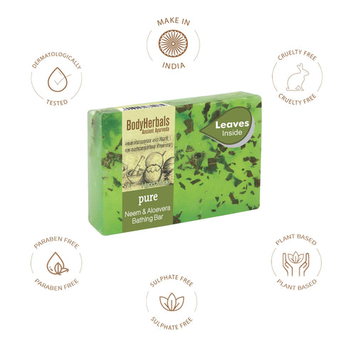 Bodyherbals Pure Neem and Aloe Vera Bathing Bar 100g