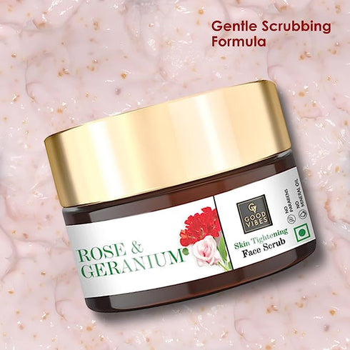 Good Vibes Rose & Geranium Skin Tightening Face Scrub