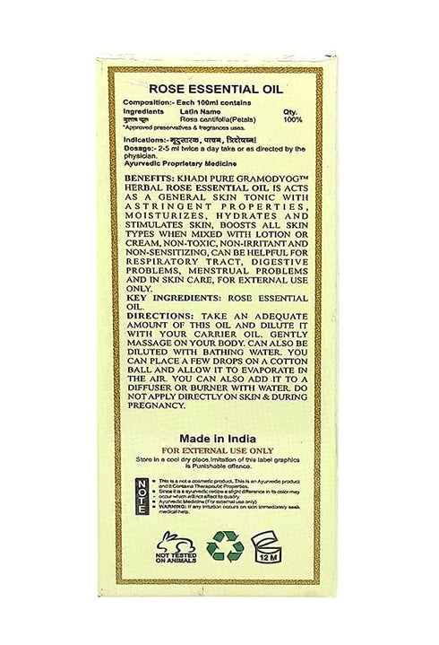 Khadi Pure Herbal Rose Essential Oil 15 ml