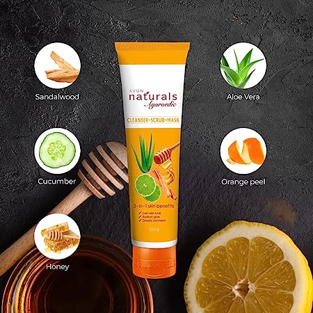 Avon Naturals Ayurvedic Cleanser-Scrub-Mask 100g