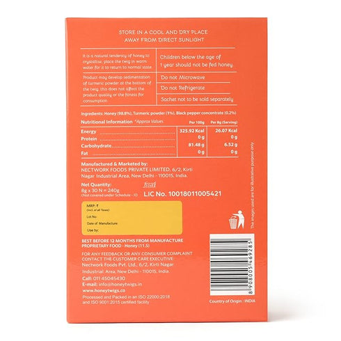 Honey Twigs Turmeric Honey with Lakadong Black Pepper Honey 240g