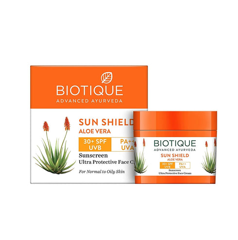 Biotique Advanced Ayurveda Bio Aloe Vera 30+SPF UVA |UVB Sunscreen Ultra Soothing Face Cream | Lotion