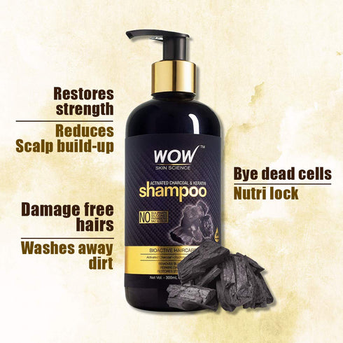 Wow Charcoal & Keratin Shampoo 500 ml