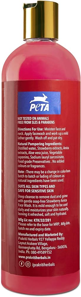 Prakriti Herbals Daily Cleansing Strawberry Arnica Face Wash