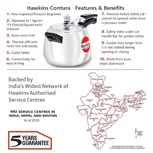 Hawkins Contura Pressure Cooker 4 Litre - Silver (HC40)