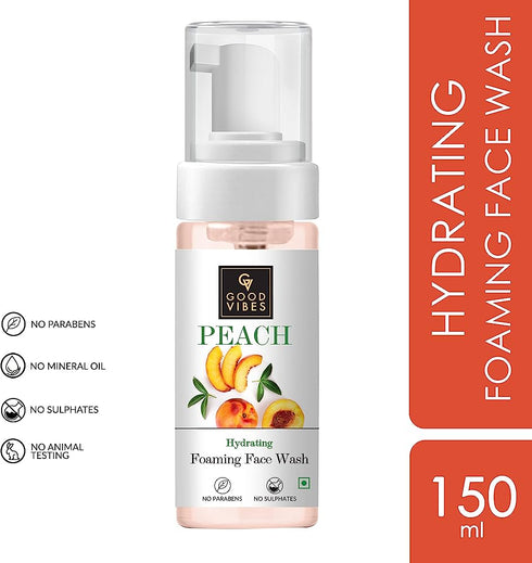 Good Vibes Hydrating Foaming Face Wash - Peach 150ml