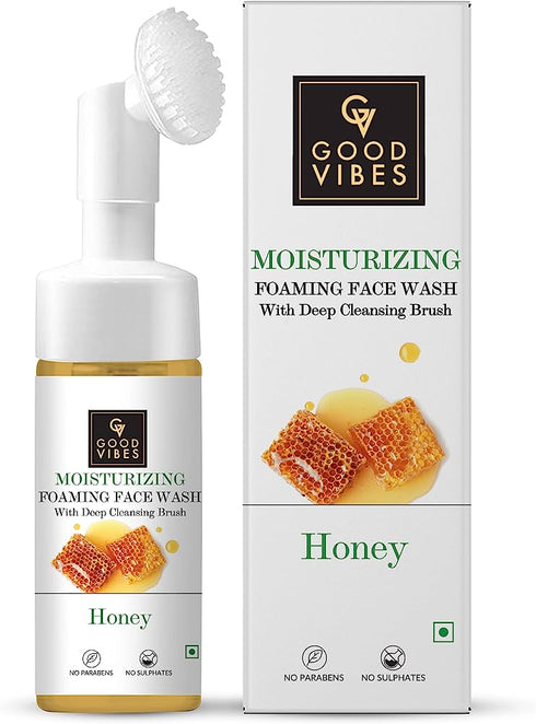 Good Vibes Honey Moisturizing Foaming Face Wash With Deep Cleansing Brush 150ml