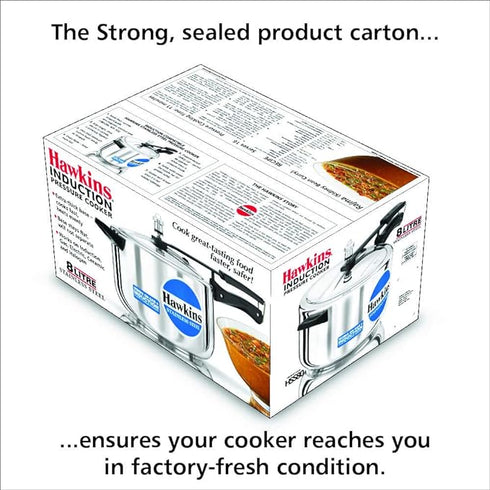 Hawkins Stainless Steel 8 L Induction Bottom Pressure Cooker (HSS80)