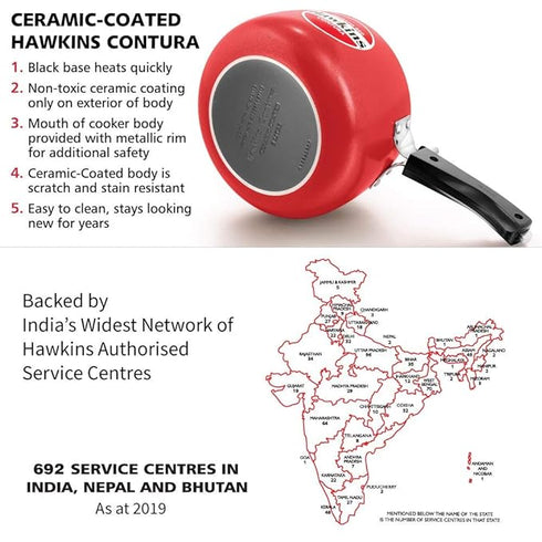 Hawkins Ceramic Coated Contura 3 L Pressure Cooker (CTR30)