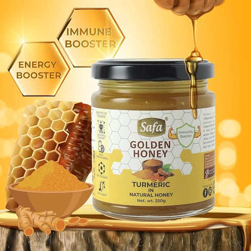 Safa Golden Honey | Pure Raw Honey with Turmeric Organic Unheated