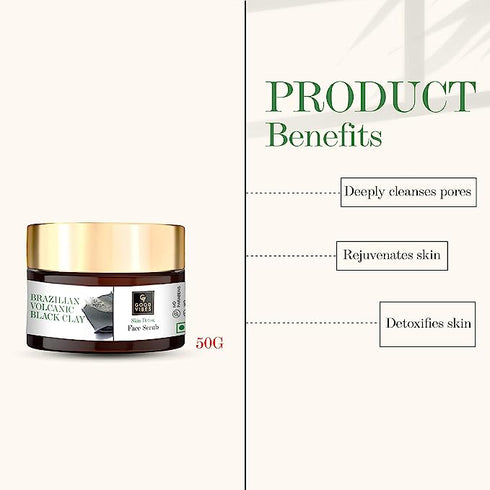 Good Vibes Brazilian Volcanic Black Clay Skin Detox Face Scrub 50g