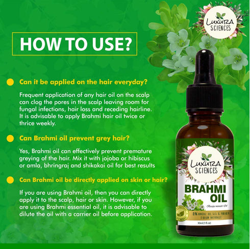 Luxura Sciences Organic Brahmi Oil for Hair Growth