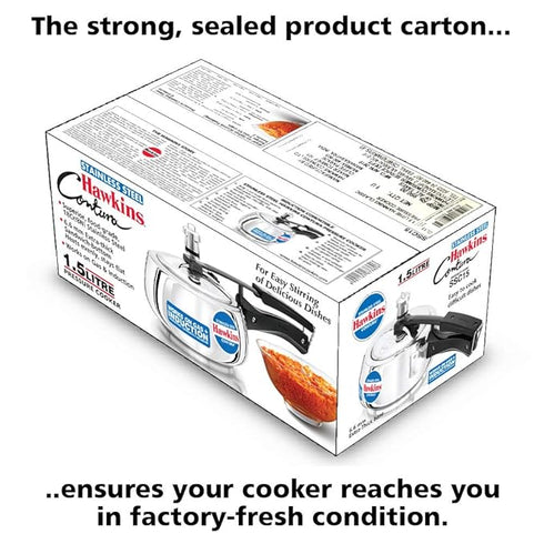 Hawkins Stainless Steel Contura 1.5 L Induction Bottom Pressure Cooker (SSC15)