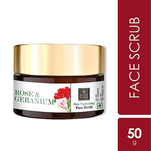 Good Vibes Rose & Geranium Skin Tightening Face Scrub