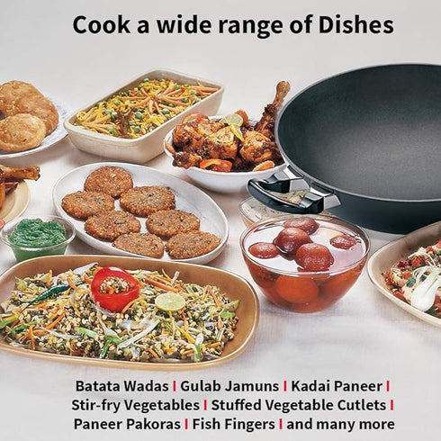 Hawkins Futura Non-stick Kadhai 30 cm Diameter with Lid 4 L (NK40S)