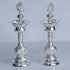 Pure Silver Peacock Design Lamp Stand Pair 276g