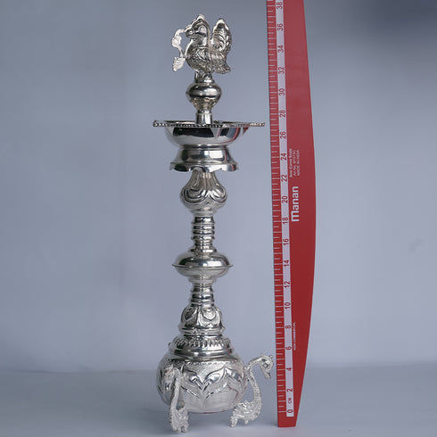 Pure Silver Peacock Design Deepam Stand 1143g