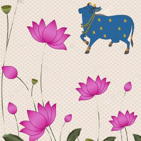 Indian Pooja Backdrop Cloth/Ancient temples/Wedding Decor/Ganesha /Pichwai Cow/Pooja decor/Party Events/Decoration/Fabric 3D printing/Kolam Pooja Print/Venkateswara