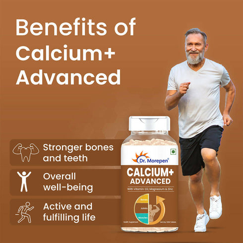 Dr. Morepen Calcium+ Advanced Tablets with Vitamin | D2 Magnesium & Zinc