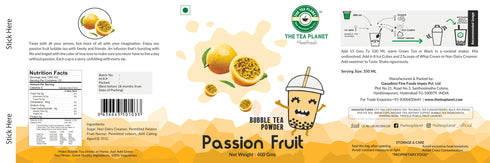 The Tea Planet Passion Fruit Bubble Tea Premix