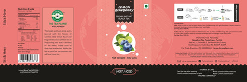 The Tea Planet Lemon+Blueberry Flavoured Instant Black Tea