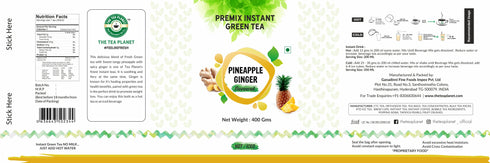 The Tea Planet Pineapple with ginger Flavoured Instant Green Tea