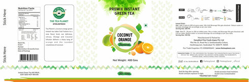 The Tea Planet Cococnut Orange Flavoured Instant Green Tea