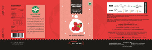 The Tea Planet Strawberry & Rasberry Flavoured Instant Black Tea