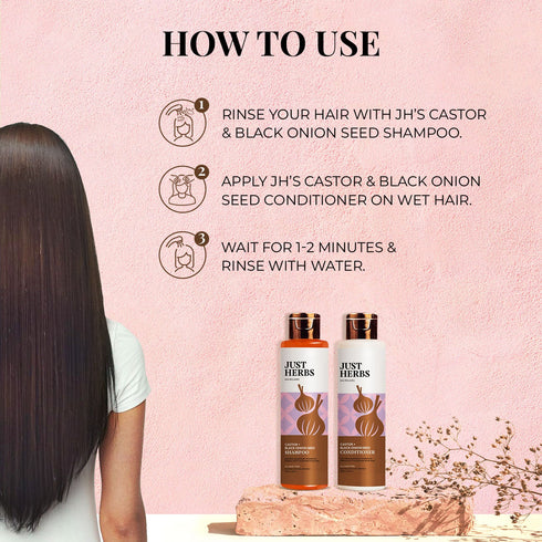 Just Herbs Castor & Black Onion Seed Anti Hair Fall Kit 200ml