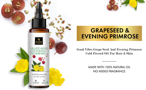 Good Vibes Grape Seed And Evening Primrose Cold Pressed Oil For Hair & Skin