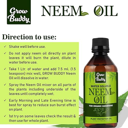GROWBUDDY Cold Pressed Pure Neem Oil 200ml