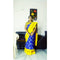 Pochampally Ikkat Silk Blue Color Saree With Yellow Color Border