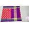 Pochampally Ikkat Silk Red Color Saree With Violet Color Border