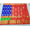 Pochampally Ikkat Silk Blue Color Saree And Orange Color Border