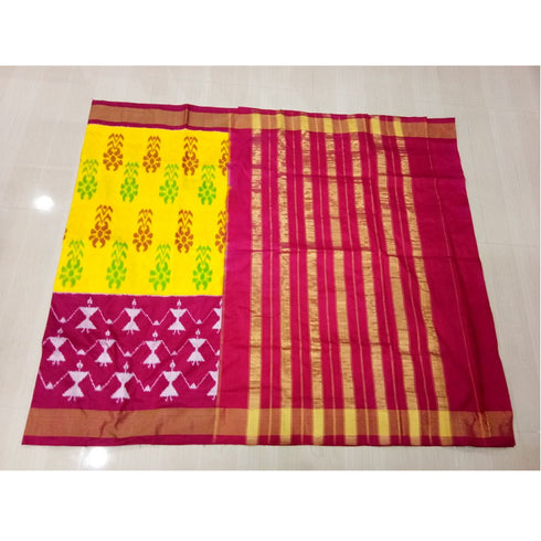 Pochampally Ikkat Silk Saree Yellow