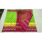 Pochampally Ikkat Silk Parrot Green Color Saree With Rani Pink Color Border