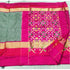 Pochampally Ikkat Silk Ash Color Saree With Pink Color Border