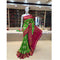 Pochampally Ikkat Silk Parrot Green Color Saree With Pink Color Border T1