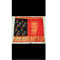 Pochampally Ikkat Silk Black Color Saree With Orange Color Border